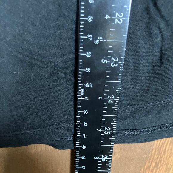 Express Womens Shirt Black Open Criss Cross Back Short Sleeve Stretch Medium - Picture 9 of 12